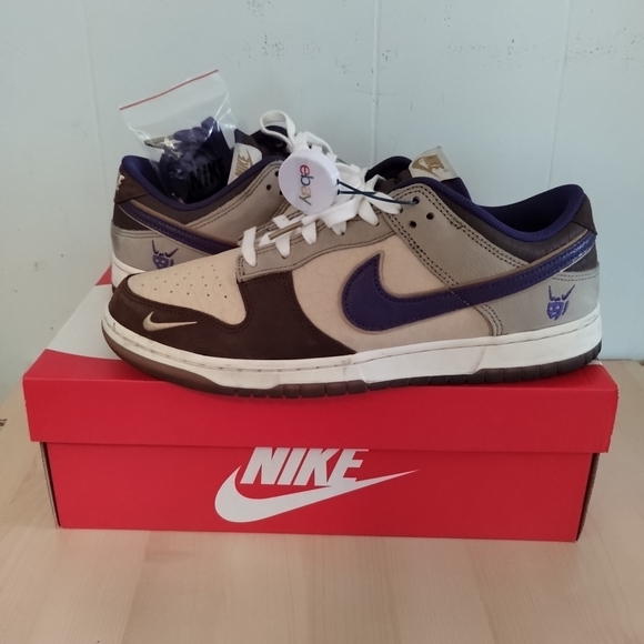 Men's Size 10.5 Nike Dunks Premium Setsubun Brown Purple Tan Beige Sneakers